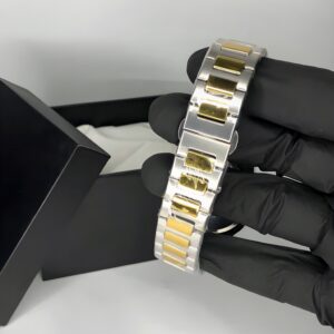 Patek Philippe Geneve – Luxury Dual Time Watch with Blue Dial & Two-Tone Strap - Image 3