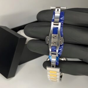 Patek Philippe Geneve – Luxury Dual Time Watch with Blue Dial & Two-Tone Strap - Image 4