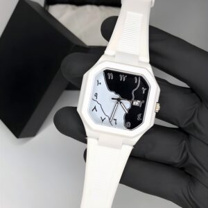 Aura White Strap – Premium Date Display Watch
